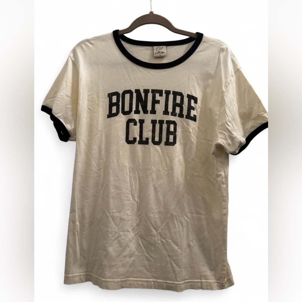 Oat Collective Black and White Ringer T-Shirt - L
